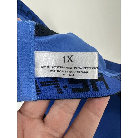 ReFlex Womens Bra Size 1X Blue Padded Sports Bra Adjustable - Picture 2 of 9